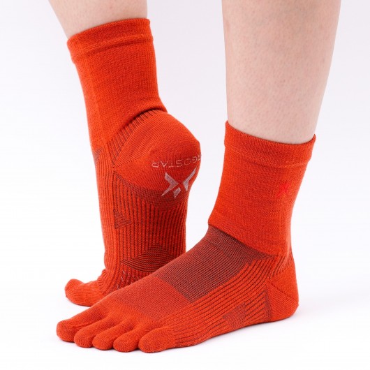 Cross-Taping Socks  Wool  5-toe  Middle-Length